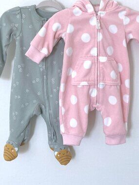 Carter's Baby Girl Sleeper and Jumpsuit Bundle/Lot - Newborn